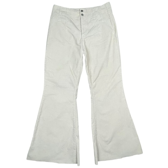 Altar'd State Cream Corduroy Flare Bell Bottom Boho Festival Groovy Pants Sz 30 - Picture 1 of 16
